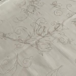 Large Ivory Floral Tablecloth